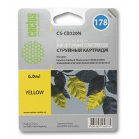 Картридж струйный Cactus CS-CB320N №178 желтый для HP PS B8553/C5383/C6383/D5463/5510 (6мл)