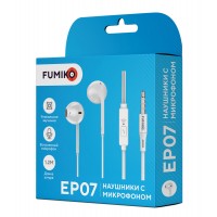 Наушники с микрофоном FUMIKO EP07 белые